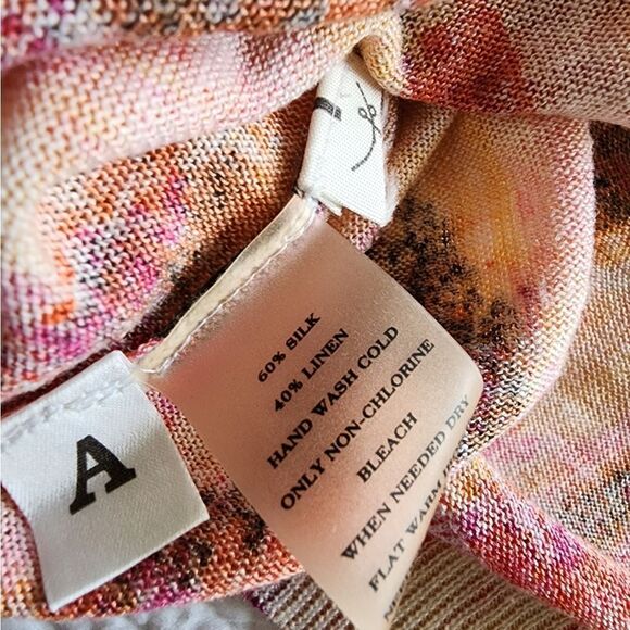 Ann Taylor silk and linen print 3/4 sleeve cardigan sweater - Picture 12 of 12